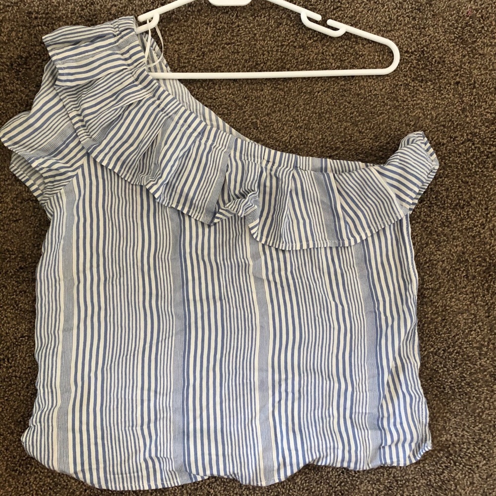 Striped One Shoulder Tank